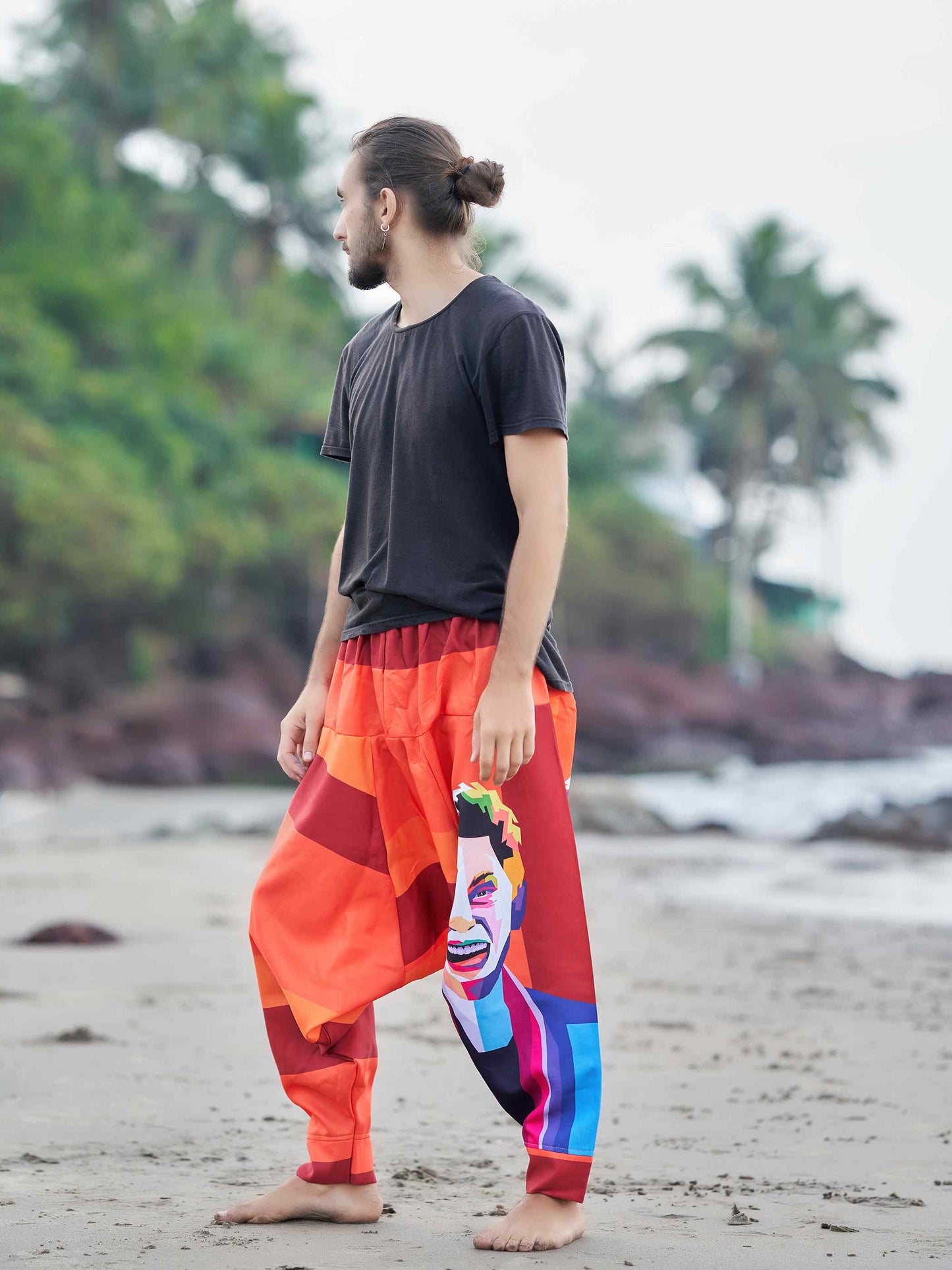Men's Fierce Lion Bohemian Hippy Harem Pants For Yoga Unisex Travel Track