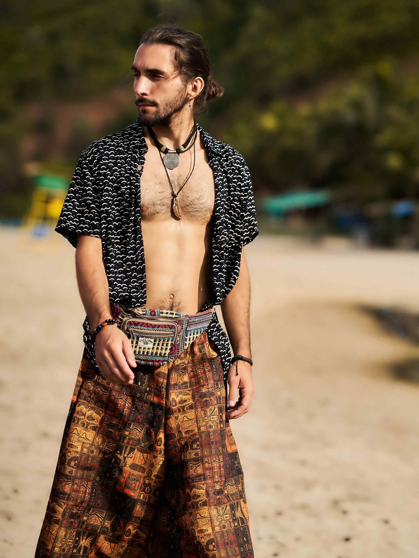 Buy Men's Traditional Vintage Print Hippy Boho Harem Unisex Pants For Travel